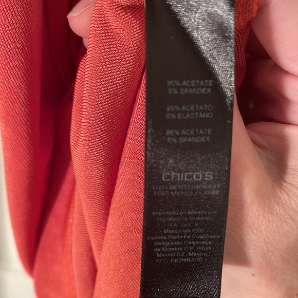 Travelers by Chicos sheer dark/burnt orange sheath and solid orange tank EUC - Picture 8 of 8